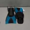 WACOOL Adult Short Light Adjustable Travel Size Fins Short Blade Fins Flippers for Snorkeling Diving Scuba Swimming Training (LakeBlue,S-M)