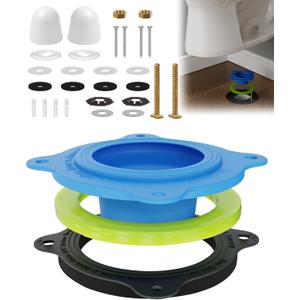 Elastic Wax Ring Toilet Repair Kit - No Wax Mess Installation, Premium Toilet Seal and Gasket Replacement - Fits 3"/4" Drain Pipes, DIY and Professional Toilet Repair Solution