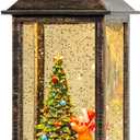 10'' Snow Globe Christmas, Musical Lighted Water Lantern with Swirling Glitter Decoration for Christmas Home, Living Room, Battery Operated or USB Powered (Christmas Tree)