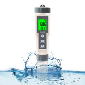 TDS Meter,4 in 1 Water Tester TDS/Salt/Temp/EC Meter,High Accuracy TDS Meter Digital Water Tester with LCD Backlit,Pool Testing Kit Salinity Tester EC Meter for hydroponics, Wine, Pool and Aquariums