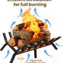 AMAGABELI GARDEN & HOME Fireplace Grate 30 inch Fire Pit Grate Fire Place Log Holder Wrought Iron Heavy Duty Solid Steel Indoor Outdoor Camping Hearth Firepit Firewood Wood Burning Rack Stove