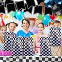 2 x XIHIRCD 50pcs Race Car Party Favor Bags, Holographic Black and White Race Cars Goodie Bags Iridescent Checkered Gift Bags Checkered Candy Treat Bags for Race Car Birthday Party Supplies