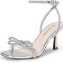 DREAM PAIRS Women's Rhinestone Ankle Strap Dress Sandals, Size 10