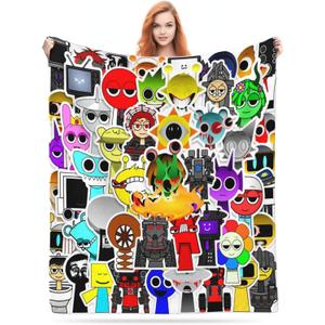 FINENESS SINCE 1988 Game Cartoon Printed Blanket for Boys Gamer Cartoon Throw Blanket for Boys Birthday Gift Home Fleece Throw Blankets for Couch Bed Sofa Gamer Blanket 60"x50"