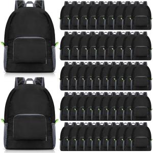 Eccliy 50 Pack Backpacks in Bulk 17 Inches Wholesale Back Pack Basic Backpack for adult Lightweight Outdoor Travel Bookbags(Black)