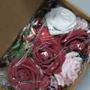 CherishedMoments 3Pcs Burgundy Red Wedding Cake Topper Set, Artificial Flowers Decor for Wedding Ceremony, Anniversary & More