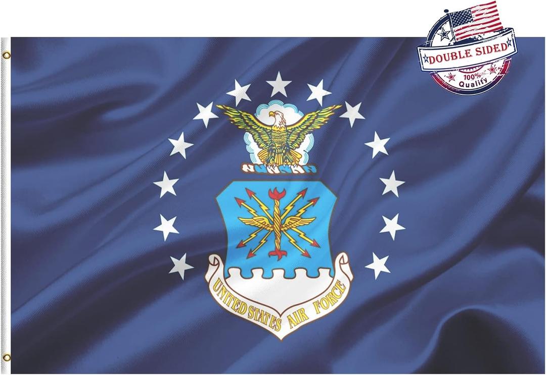Air force Military Flag Double Sided 3x5 Outdoor-3 Ply American United States Airforce Flags Heavy Duty with Brass Grommets for Outdoor Indoor Room Wall