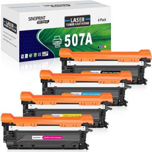 507A Toner Cartridge Bundle Compatible 507A CE400A CE401A CE402A CE403A Replacement for HP Enterprise MFP M575c M575dn M575f; M551dn M551n M551xh Printer(4-Pack 1Black 1Cyan 1Yellow 1Magenta)