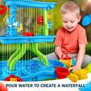 BELLOCHIDDO Kids Sand Water Table for Toddlers - 4-Tier Splash Sand Table Water Toy for Toddlers Kids Boys Girls, 36PCS Activity Sensory Table Summer Beach Outside Toys for Toddlers Age 3-5 5-8