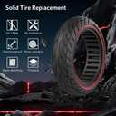 Cooryda 60/70-6.5 Scooter Tire, 10x2.50 Solid Scooter Tire 10 inch Electric Rubber Tubeless Scooter Wheels for Ninebot G30 Max/G30D 10x2.5 Front or Rear Replacement Solid Tires 2pc Red