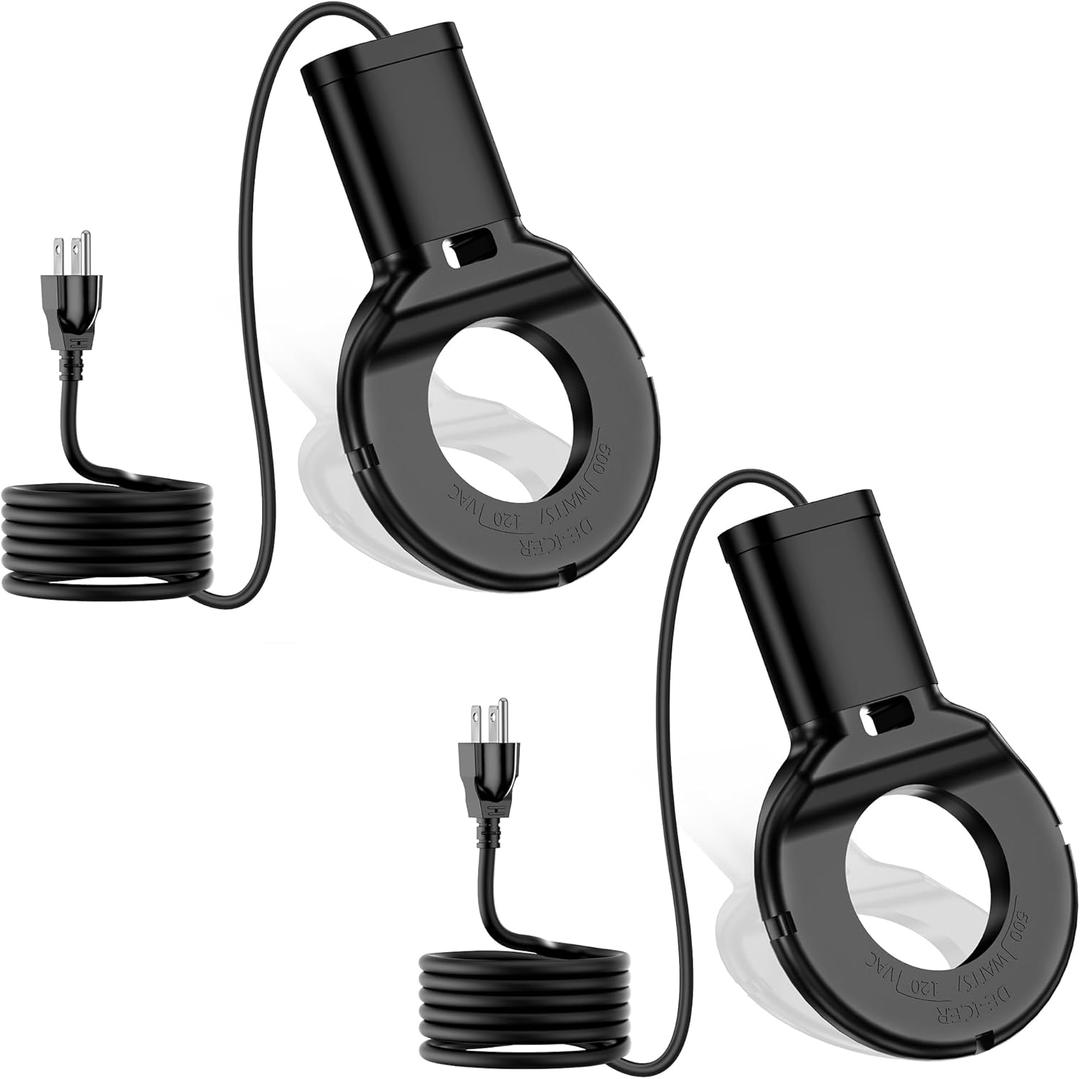 500 Watt Utility De-Icer Submergible Cast Aluminum Chicken Water Heater for Livestock Tank Heater Winter Bird Bath Heater (2, Black)