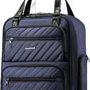 LUGGEX Underseat Carry On Luggage with Wheels, UDK Stylish Lightweight Under Seat Luggage, Soft Sided Personal Item Suitcase for Short Trip (UX-Core, Blue Black, 16 Inch)