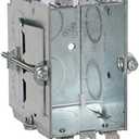 Hubbell-Raco 506 Switch Box in 3 x 2-Inch Gangable 2-1/2-Inch. Deep, Eight 1/2-Inch. Knockouts, Old Work, Plaster Ears, Gray Finish (No Size)