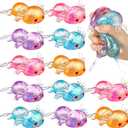 Meooeck 12 Pcs Axolotl Stress Relief Toys Stress Balls for Adult Mini Glitter Axolotl Squeeze Fidget Toys Animal Balls for Birthday Party Office Christmas Stocking Stuffer Gift ADHD Autism Anxiety (Classic Color)