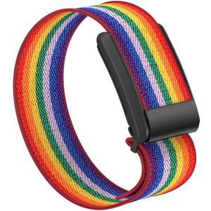 Stretchy Bands Compatible for WHOOP 4.0 - Breathable Nylon Strap Wristband - Soft, Comfort, Durability, Breathable, Easy to Use and Adjustable (Rainbow)