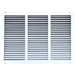 Fits 18x12 Duct Opening Stamped Steel Return Air Grille Vent Cover Grille for Sidewall and Ceiling in White Surface Dimensions: 19.75"W X 13.75"H (18" W x 12" H Duct Opening)