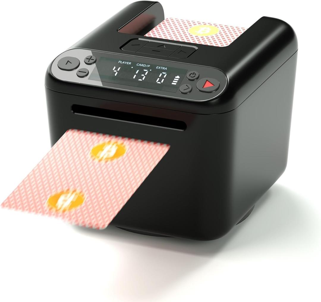 Automatic Card Dealer, 360 Rotating Card Dealer Machine for UNO Casino Games 3 Decks Card Dealer, Blackjack Table Poker Accessories, Rechargeable Automatic Card Dispenser for Playing Cards