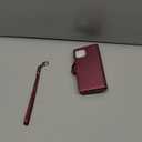 Strapurs Wallet Case Compatible with iPhone 14 RFID Blocking 7-Card Holder Soft PU Leather Magnetic Snap Shoulder Strap Zipper Pocket Phone Case Fit for iPhone 14 for Women 6.1" - Red