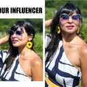 DUCO Oversized Fashion Sunglasses for Women Colorful UV Protection Lens Trendy Retro Designer Sunglasses DC1226