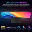 Curved 27 Inch Touchscreen Monitor, QHD 2K 2560x1440 85Hz Computer Monitor, 99% sRGB, Built-in Adaptive Sync, with Display Port HDMI, Eye Care, VESA