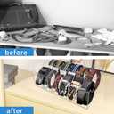 Belt Organizer, Acrylic 12 Compartments Belt Container Storage Holder, Acrylic Belt Display Storage Box, Clear Belt Display Case for Closet Tie and Bow Watch Jewelry Bracelets Ring Cosmetic