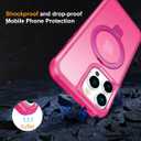 Hocase for iPhone 16 Pro Case 6.3", with Magnetic Ring Stand [Compatible with MagSafe] [Military Grade Protection] Slim Shockproof Translucent Protective Phone Case - Hot Pink