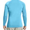 ASTRYON 2 Pack Mens Sun Protection Shirts UPF 50+ Long Sleeve Swim Rash Guard for Fishing, Running, Quick Dry Lightweight Blue White (XL)