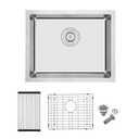 MENATT 20"x16" Undermount Single Bowl Kitchen Sink 304 Stainless Steel