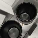 Folk Ceramics Dylan Ceramic Cappuccino Cups Set | Double Walled Ceramic Coffee Mug Set | Compact & Heat Insulated Cappuccino, Tea, Coffee & Latte Cup | 8oz, Set of 2 | Matte Black