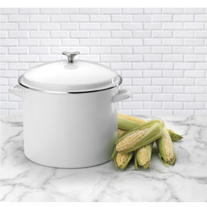 Cuisinart Enamel Stockpot with Cover, 16-Quart, White