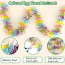 33Ft Easter Garland Decorations Colorful Tinsel Twist Garland for Tree with Gorgeous Bunny Carrot Designs Spring Pastel Hanging Ornaments for Home Indoor Outdoor Parade Floats Party Decor Supplies