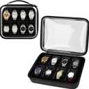 Comecase 8 Slots Watch Box Organizer/Men Watch Display Storage Case Fits All Wristwatches and Smart Watches up to 42mm - Transparent