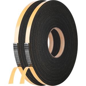 Self Adhesive Foam Tape Weatherstrip 1/2in x 1/8in x 66Ft High Density Foam Insulation Strips Seal Weather Stripping with Strong Adhesive for Door and Window Sound Isolation Soundproofing