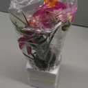 Jusdreen Artificial Purple Orchid Centerpiece, 14.5 Inch Phalaenopsis in Glass Vase with Potting for Home Office Table Decor, Realistic Orchid Arrangement