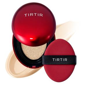 TIRTIR Mask Fit Red Cushion Foundation | Full coverage, Weightless, Skin fit, Satin Glow Finish, Korean Makeup, beauty, Tattoo cover up, Buildable (#17W French Vanilla, 0.63 Fl Oz)