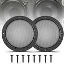 NuIth 6.5 Inch Metal Mesh Round Speaker Grill Cover, Universal Radio Speaker Grills Decorative for Car Speaker Mounting Home Audio DIY, Mesh Subwoofer Grill Horn Guard Protective Case W/ 8PCS Screws