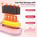 Go Brush Pro for Short Hair Hair Straightener Brush Cordless & Portable with 300M Negative Ions, 4 Temps Fast Heating, Game Day Ready Styling Tool for Watch Parties, Travel & Daily Use Nude Pink