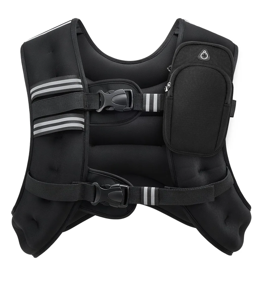 ZELUS Weighted Vest, 6lb/8lb/12lb/16lb/20lb/25lb/30lb Weight Vest with Reflective Stripe for Workout, Strength Training, Running, Fitness, Muscle Building, Weight Loss, Weightlifting