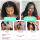 16 Inch Human Boho Braiding Hair, Deep Wave Bulk Hair Extension 100g Knotless No Weft 100% Virgin Hair 3 Bundles/Pack, Natural Black
