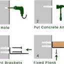 6 Pack Heavy Duty Shelf Brackets 10 inch, Floating Shelf Brackets(1/5-Thick) Hidden & Decorative