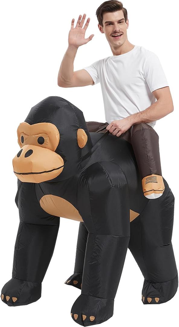 One Casa Inflatable Costume Adult,Blow Up Gorilla Suit,Ride On Halloween Costumes for Men Women (63INCH)