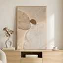 Large Framed Neutral Abstract Wall Art, Modern Beige Brown Canvas Prints Paintings, Minimalist Stone Shape Line Pictures Artwork Decor for Living Room Dining Bedroom Entryway 24x36 Inch