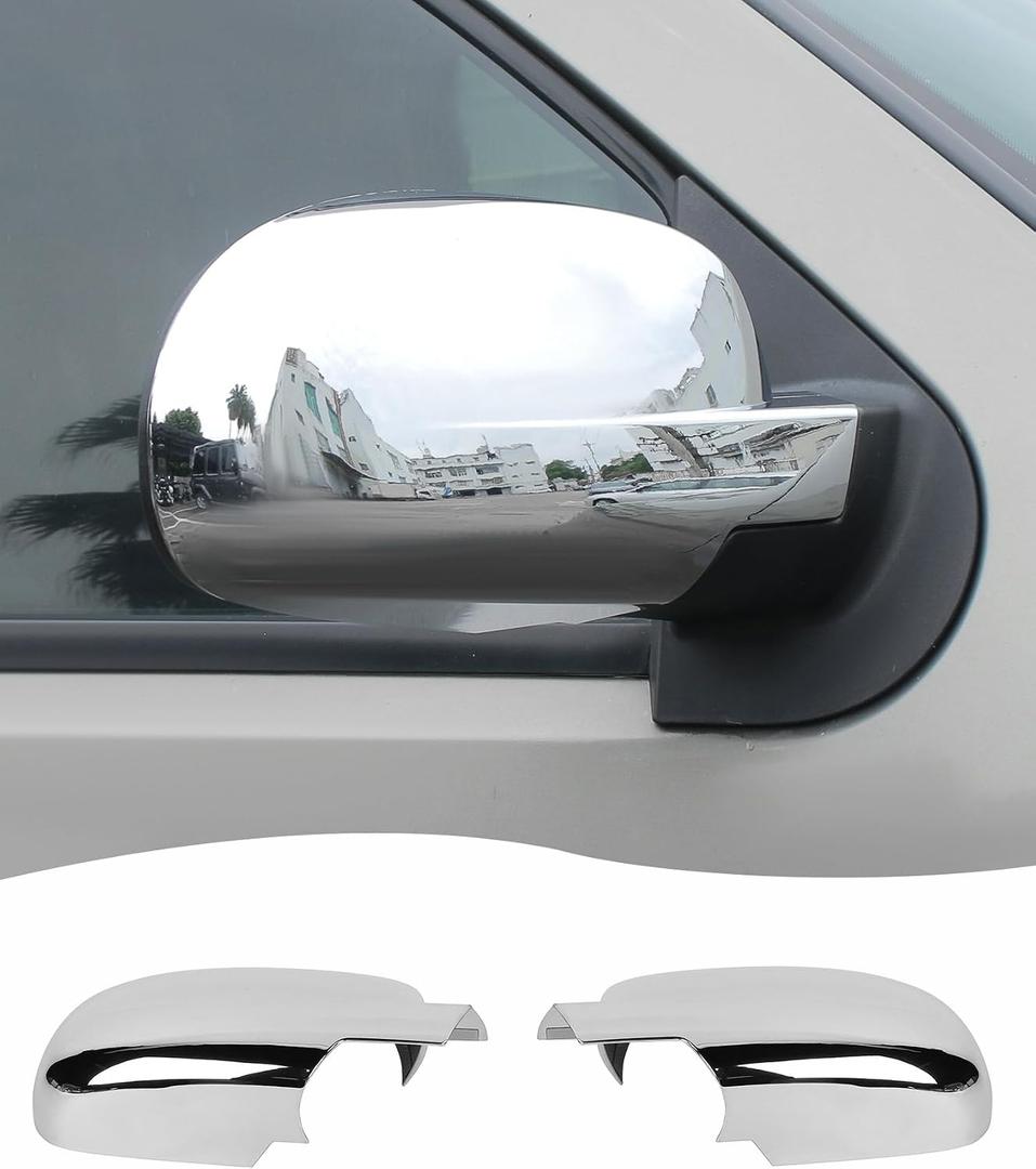 Chrome Fully Mirror Caps Covers Compatible with 2007-2014 Chevy Silverado GMC Sierra Avalanche Tahoe Suburban Yukon Escalade ESV Side View Door Mirror Cover Caps (Left Right)