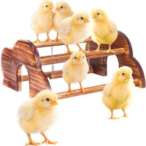 Chicken Perch Chick Jungle Gym Roosting Bar, Durable Chick Standing Training Perch with Carbonized Solid Wood for Chicken Coops