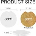 30Pcs Sublimation Blank Car Coasters,2.75inch/7mm Water Absorbent Ceramic Blank Thick Round with Finger Grooves for Easy Removal,Suitable for Sublimation DIY Crafts Painting Heat Transfer Car Coasters