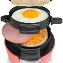 Hamilton Beach Breakfast Sandwich Maker with Egg Cooker Ring, Customize Ingredients, Perfect for English Muffins, Croissants, Mini Waffles, Perfect White Elephant Gifts, Coral (25483)