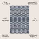 JONATHAN Y Moroccan Geometric Indoor Outdoor Area Rug 8X10 Navy/Beige, Ourika Textured Weave for Backyard, Patio, Porch, Easy-Cleaning, High Traffic, Pet-Friendly, Non-Shedding (SMB108K-8)