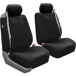 FH Group Front Set Cloth Car Seat Cover for Bucket Seats, Universal Fit, Airbag Compatible, Seat Covers for SUV, Van, Black