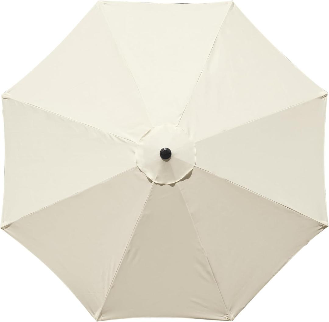 10Feet Patio Umbrella Replacement Canopy, For 8 Ribs,Market and Table Umbrella Top,Universal Strong and Thick Umbrella Canopy,UV Protection,Canopy Only. (Beige)
