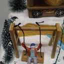 Afirst Christmas Village Houses Collectible Figurines Rotating Carousel Popcorn Swing Lighted Christmas Trees Collectable Light Up Musical with USB Indoor Display Figurines Decoration